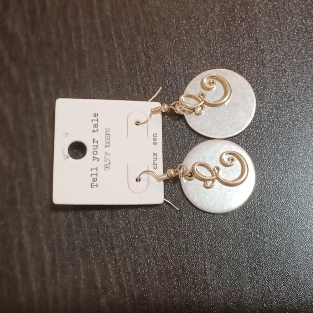 Stylish Two Tone Silver & Gold Earrings